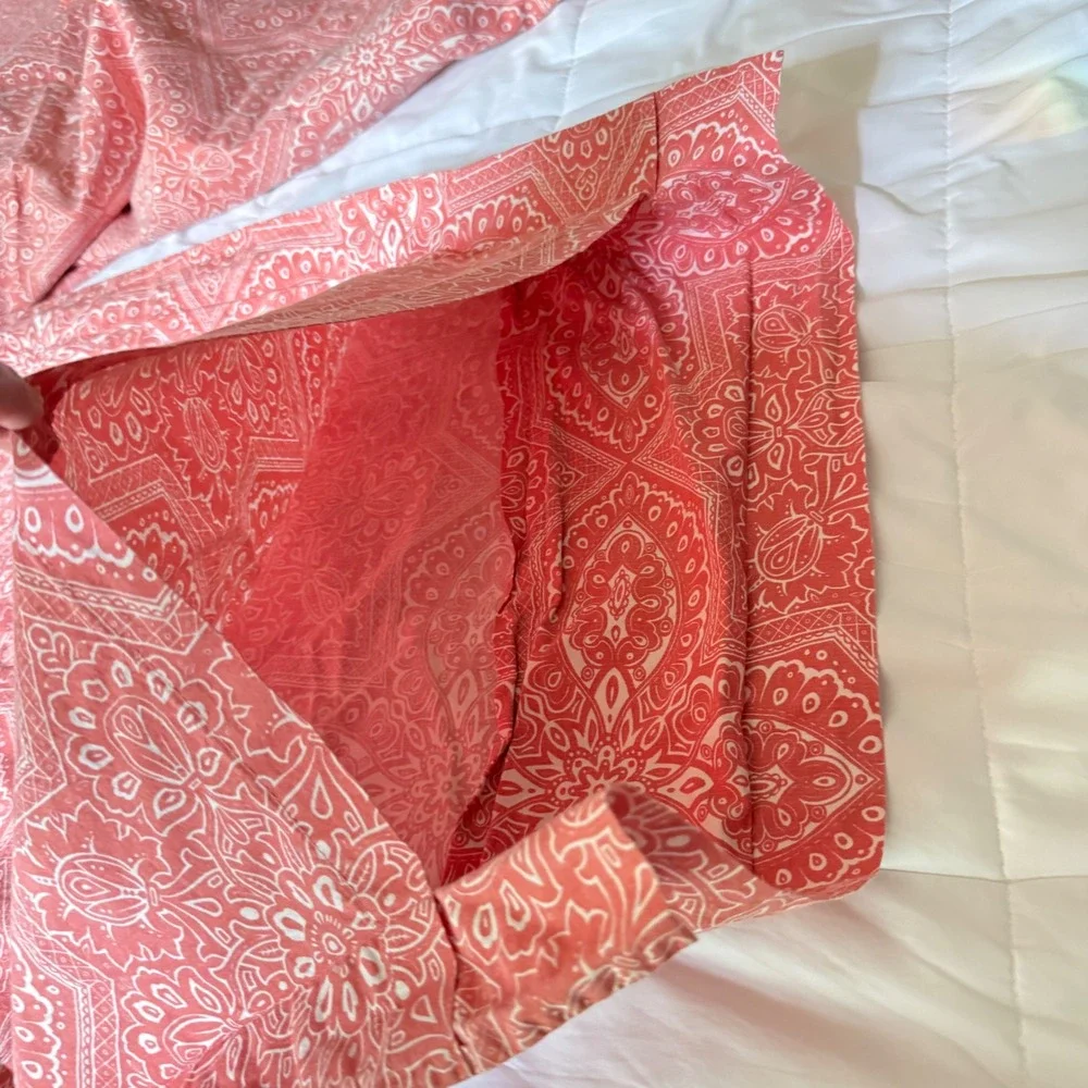 Pottery Barn King Duvet Cover Set Organic Cotton Coral Medallion